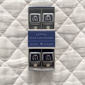 NWT S/4 Ceramic Dreidel place card holders